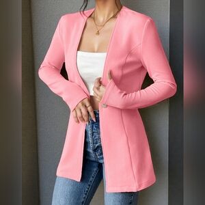 Women's Pink One Button Blazer